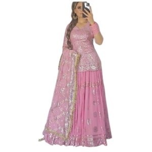 SHAFNUFAB Womens Net Semi Stitched dhoti suit for women Ladies use dhoti suit for women wedding For Emboirdery dhoti suits for women with dupatta And dhotisuits